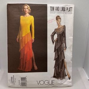 Vogue American Designer #V2799 Tom & Linda Platt Ladies Dress Pattern 12–14-16